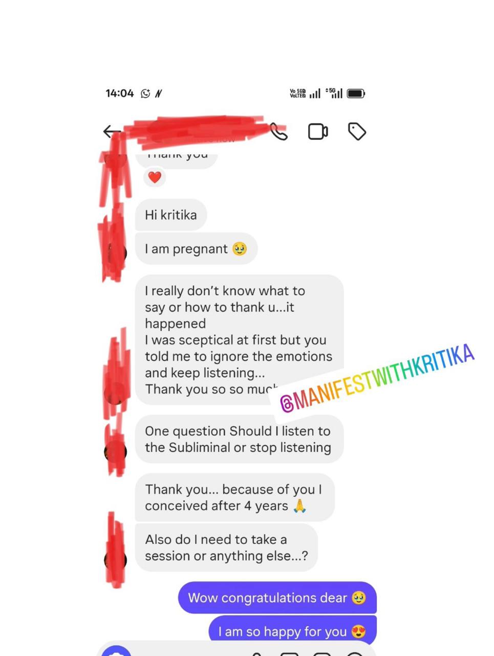 Testimonial 1 - manifestwithkritika.com